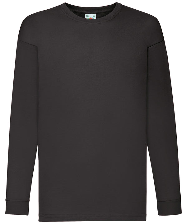 Fruit of the Loom Kids Long Sleeve Valueweight T - Black