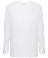 Fruit of the Loom Kids Long Sleeve Valueweight T - White
