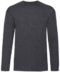 Fruit of the Loom Valueweight Long Sleeve T - Dark Heather Grey