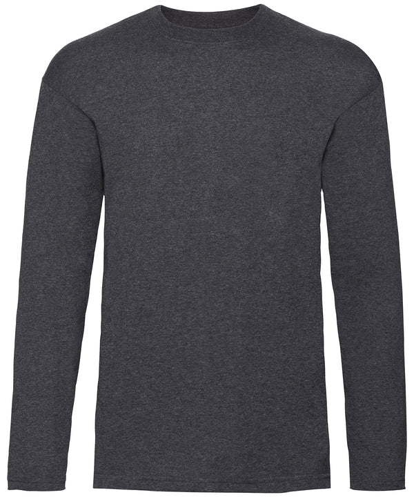 Fruit of the Loom Valueweight Long Sleeve T - Dark Heather Grey