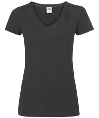 Fruit of the Loom Women's Valueweight V-neck T - Black