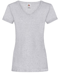 Fruit of the Loom Women's Valueweight V-neck T - Heather Grey
