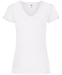 Fruit of the Loom Women's Valueweight V-neck T - White