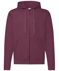 Fruit of the Loom Classic 80/20 Hooded Sweatshirt Jacket - Burgundy