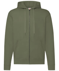 Fruit of the Loom Classic 80/20 Hooded Sweatshirt Jacket - Classic Olive