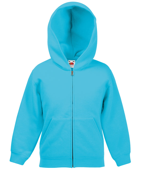 Fruit of the Loom Kids Classic Hooded Sweatshirt Jacket - Azure Blue