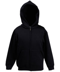 Fruit of the Loom Kids Classic Hooded Sweatshirt Jacket - Black