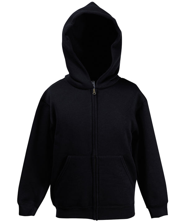 Fruit of the Loom Kids Classic Hooded Sweatshirt Jacket - Black