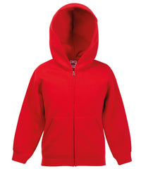 Fruit of the Loom Kids Classic Hooded Sweatshirt Jacket - Red