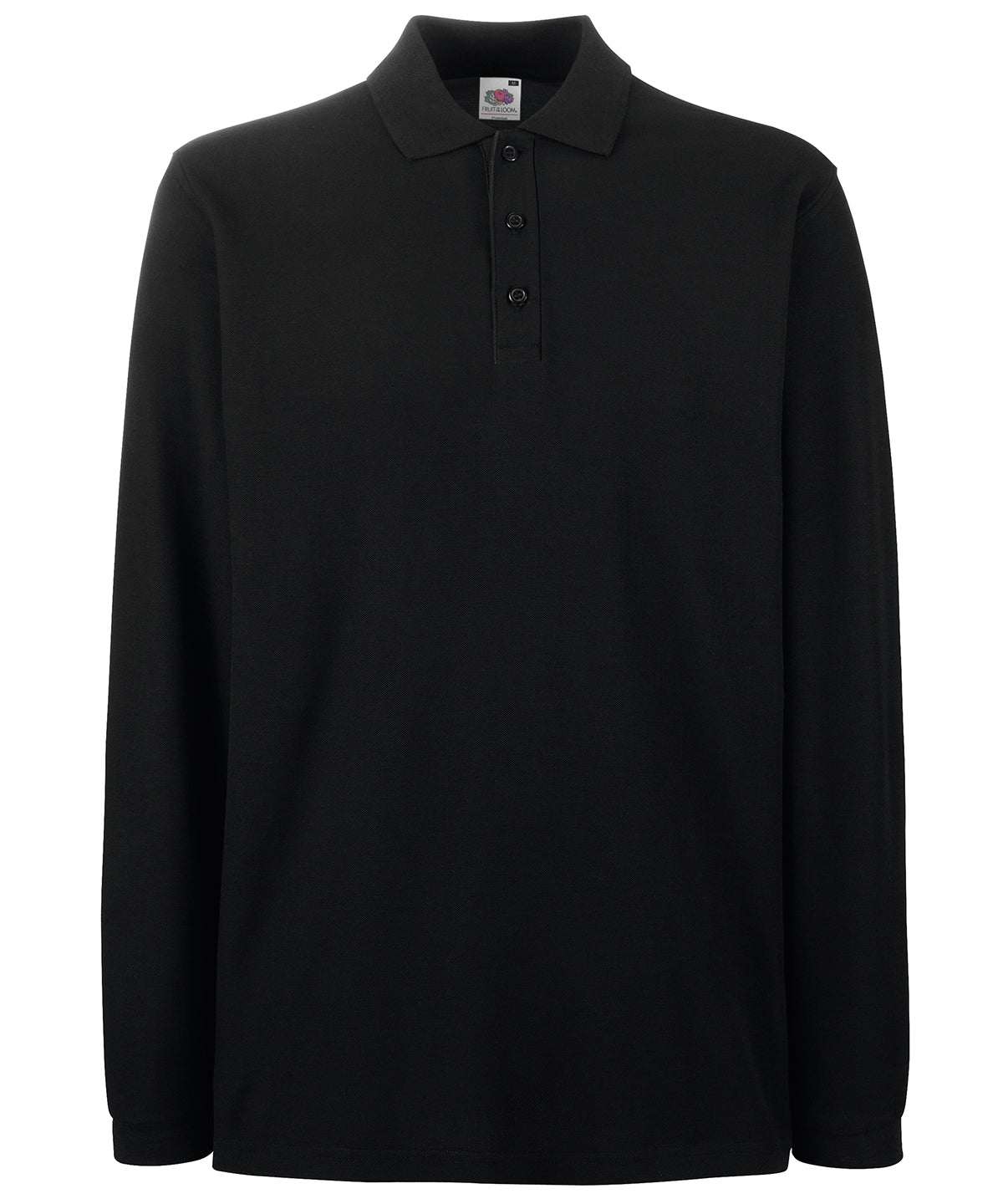 Fruit of the Loom Premium Long Sleeve Polo - Black