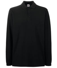 Fruit of the Loom Premium Long Sleeve Polo - Black
