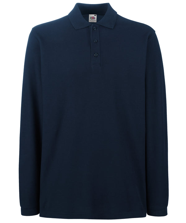 Fruit of the Loom Premium Long Sleeve Polo - Deep Navy