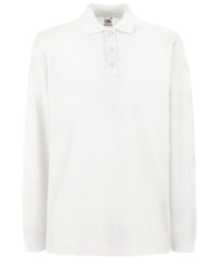 Fruit of the Loom Premium Long Sleeve Polo - White