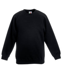 Fruit of the Loom Kids Classic Raglan Sweatshirt - Black