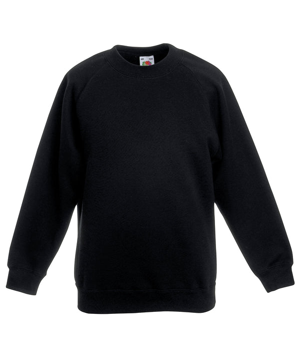 Fruit of the Loom Kids Classic Raglan Sweatshirt - Black