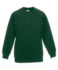 Fruit of the Loom Kids Classic Raglan Sweatshirt - Bottle Green
