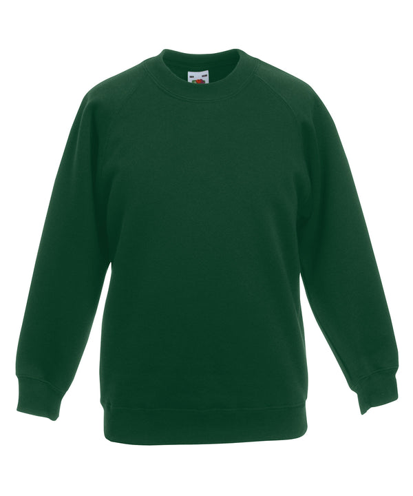Fruit of the Loom Kids Classic Raglan Sweatshirt - Bottle Green