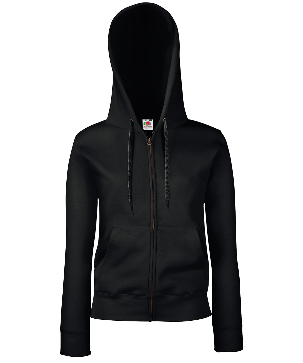 Fruit of the Loom Women's Premium 70/30 Hooded Sweatshirt Jacket - Black