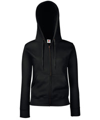 Fruit of the Loom Women's Premium 70/30 Hooded Sweatshirt Jacket - Black