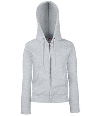 Fruit of the Loom Women's Premium 70/30 Hooded Sweatshirt Jacket - Heather Grey