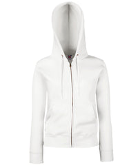 Fruit of the Loom Women's Premium 70/30 Hooded Sweatshirt Jacket - White