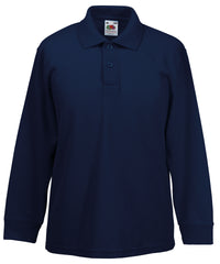 Fruit of the Loom Kids Long Sleeve 65/35 Polo - Deep Navy