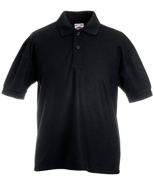 Fruit of the Loom Kids 65/35 Piqué Polo - Black
