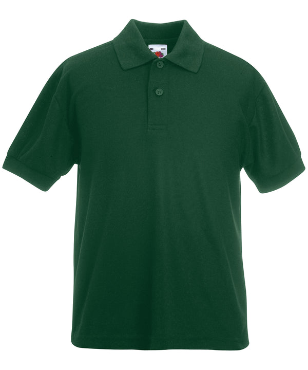 Fruit of the Loom Kids 65/35 Piqué Polo - Bottle Green