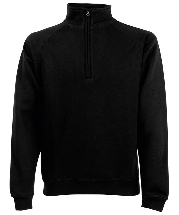 Fruit of the Loom Premium 70/30 Zip-neck Sweatshirt - Black*
