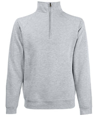 Fruit of the Loom Premium 70/30 Zip-neck Sweatshirt - Heather Grey*