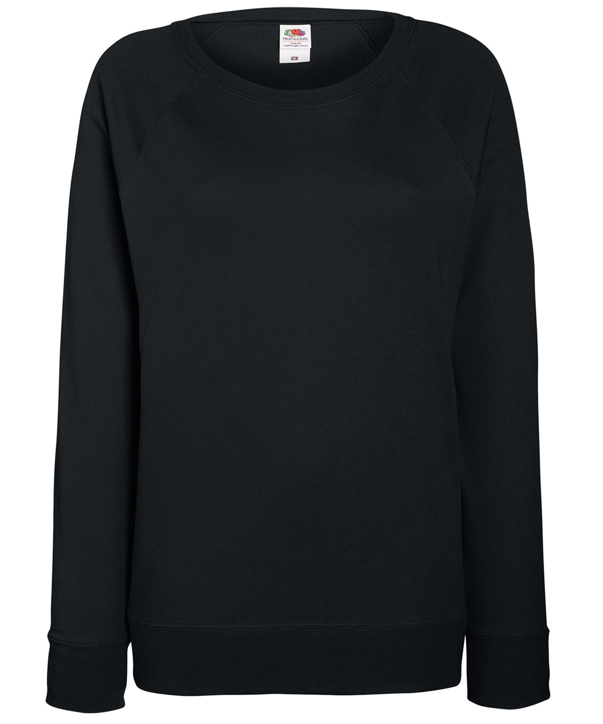 Fruit of the Loom Women's Lightweight Raglan Sweatshirt - Black