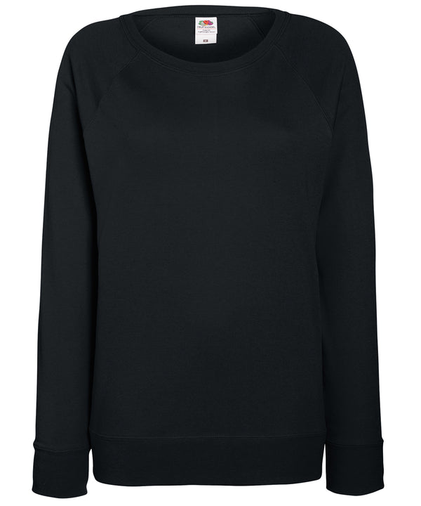 Fruit of the Loom Women's Lightweight Raglan Sweatshirt - Black