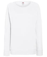 Fruit of the Loom Women's Lightweight Raglan Sweatshirt - White