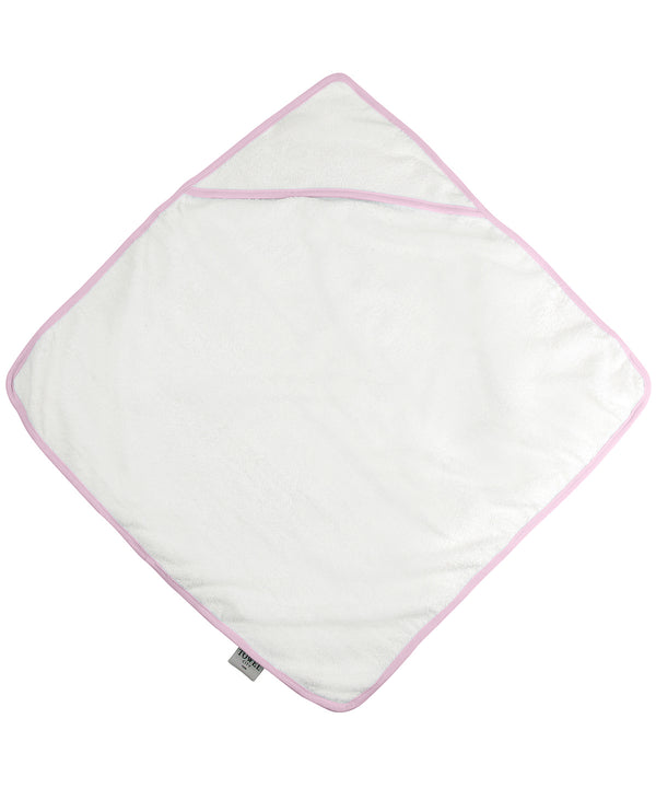 Towel City Babies' Hooded Towel - White/Pink