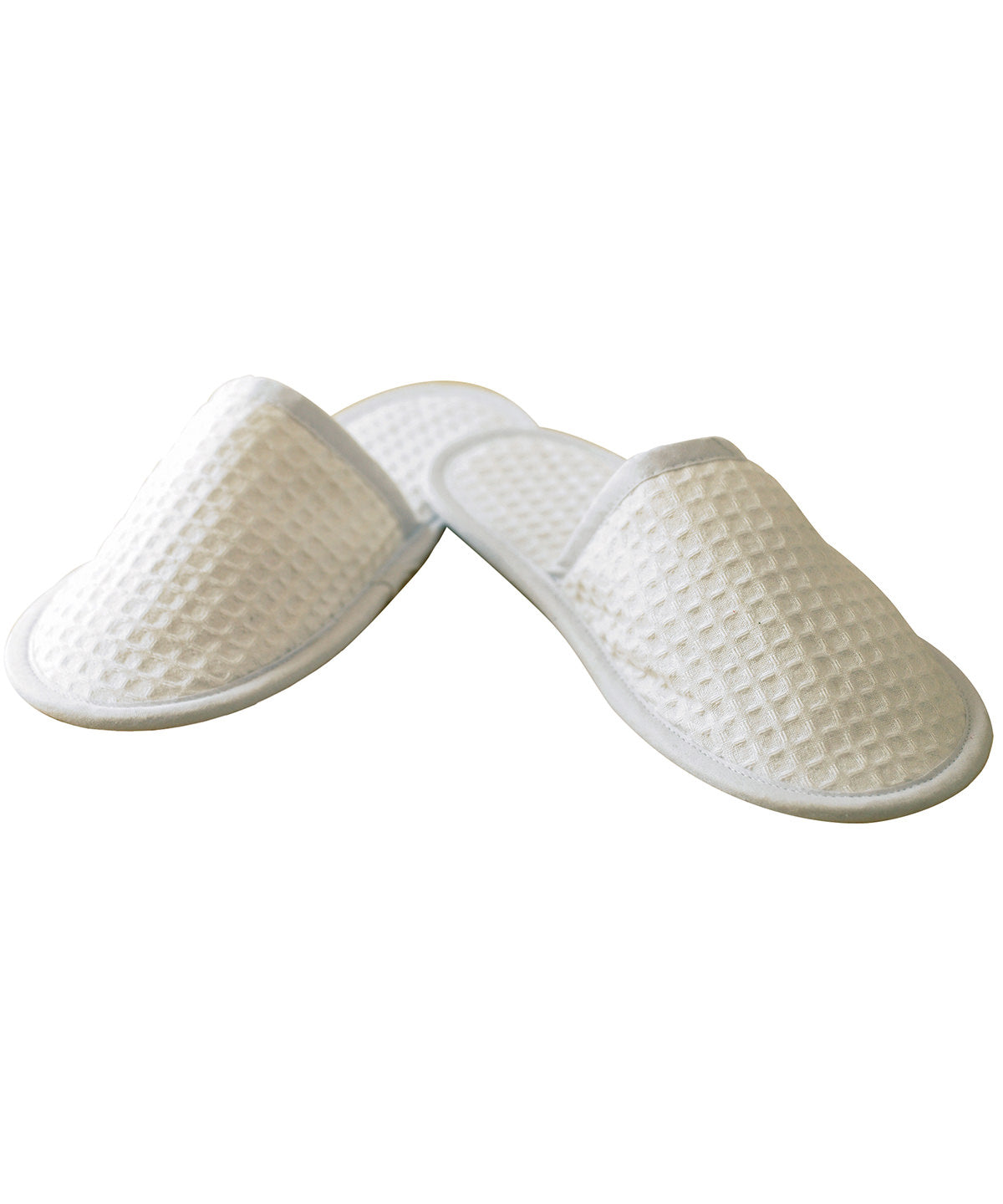 Towel City Waffle Mule Slippers - White
