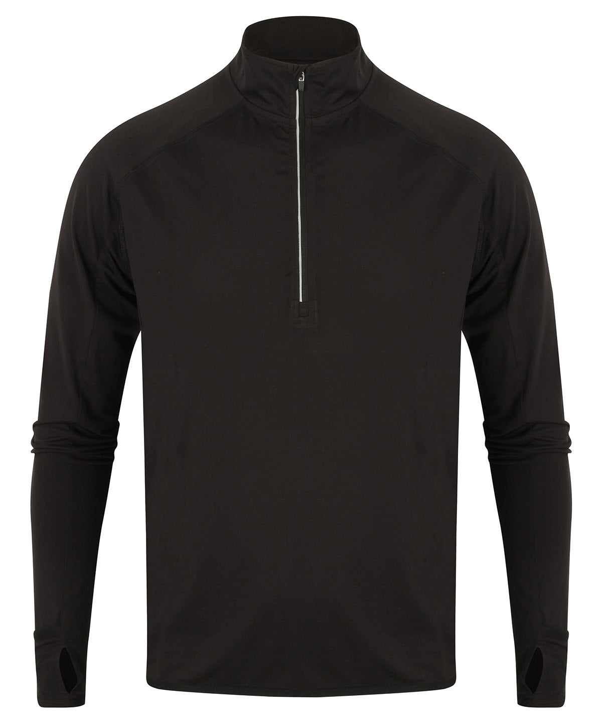 Tombo Long-sleeved ¼ Zip Top - Black