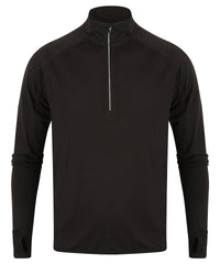 Tombo Long-sleeved ¼ Zip Top - Black