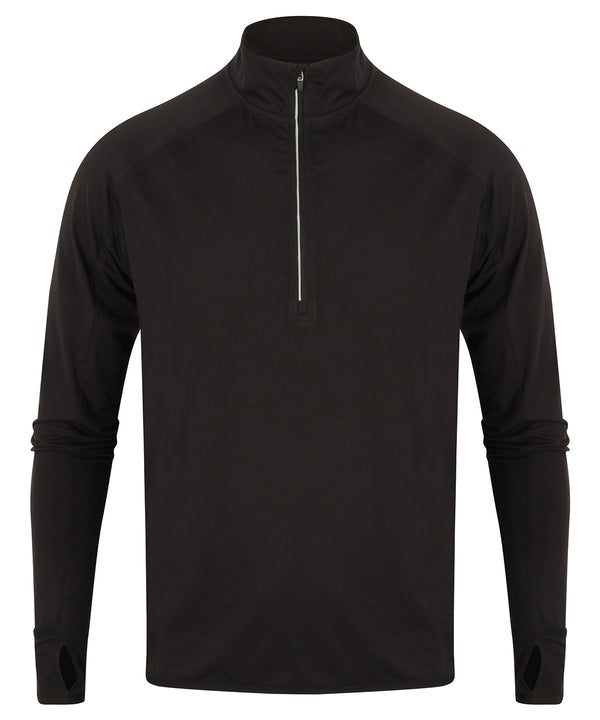 Tombo Long-sleeved ¼ Zip Top - Black