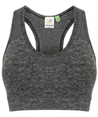 Tombo Women's Seamless Sports Bra - Dark Grey Marl