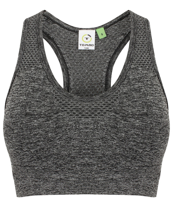 Tombo Women's Seamless Sports Bra - Dark Grey Marl