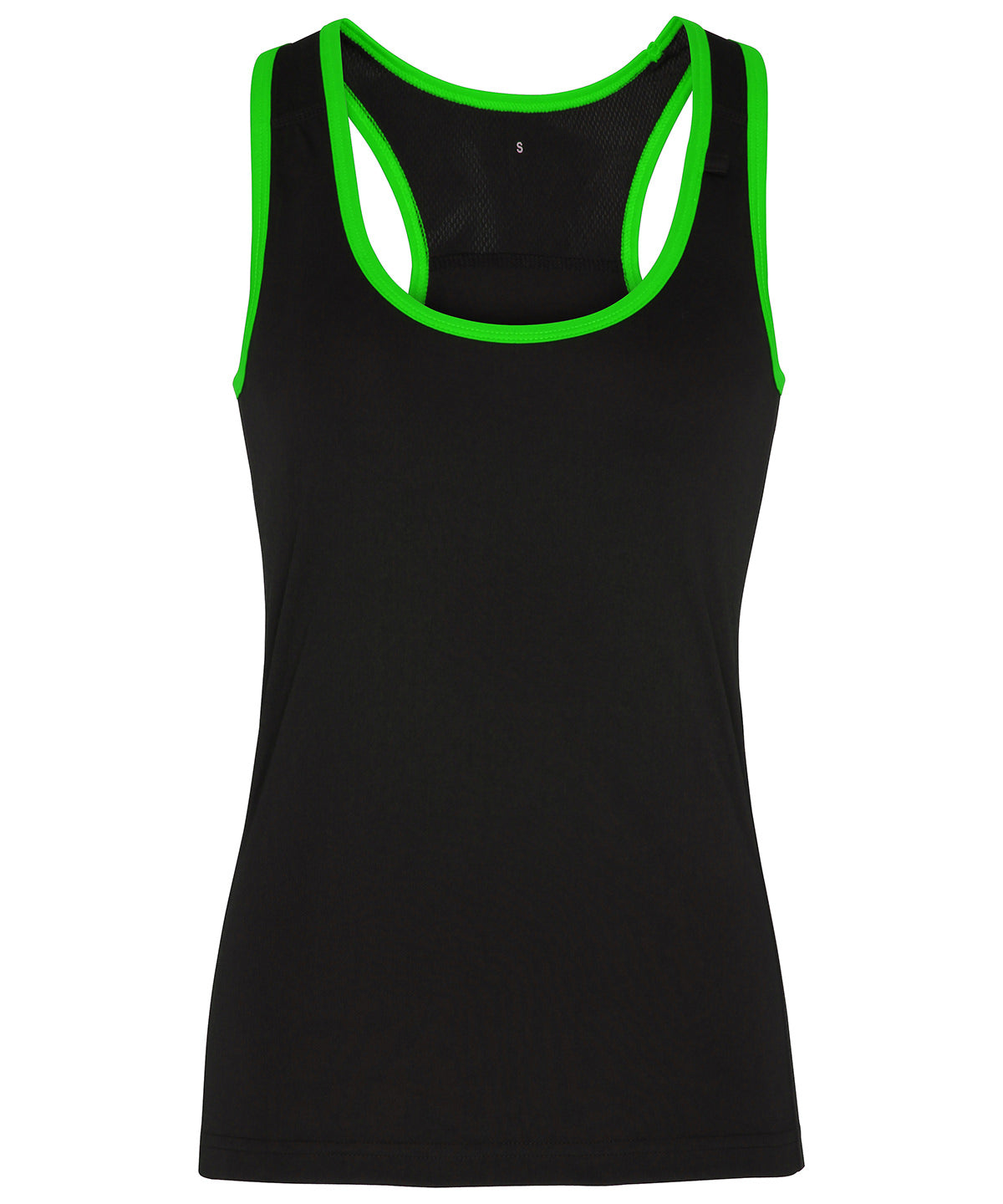Women's TriDri® Panelled Fitness Vest - Black/Lightning Green