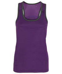 Women's TriDri® Panelled Fitness Vest - Purple/Charcoal