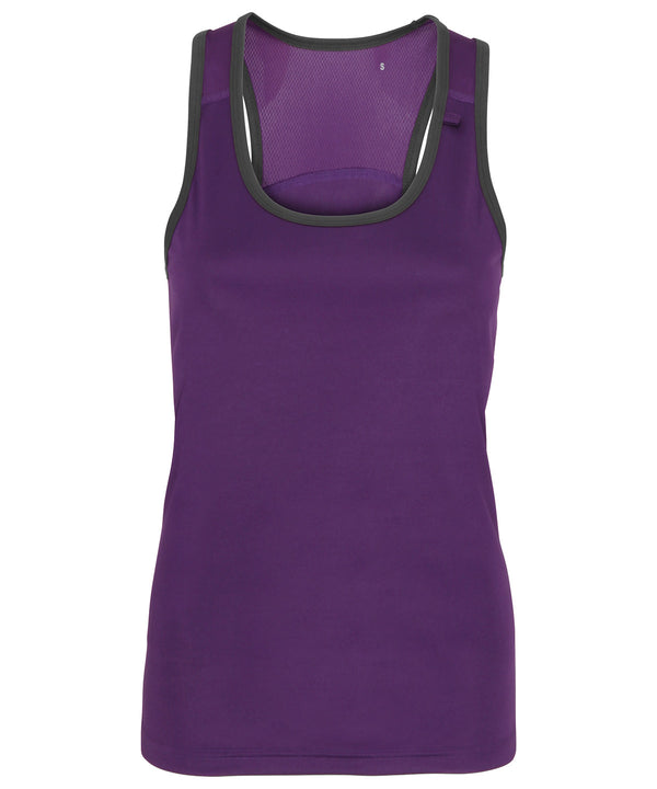 Women's TriDri® Panelled Fitness Vest - Purple/Charcoal