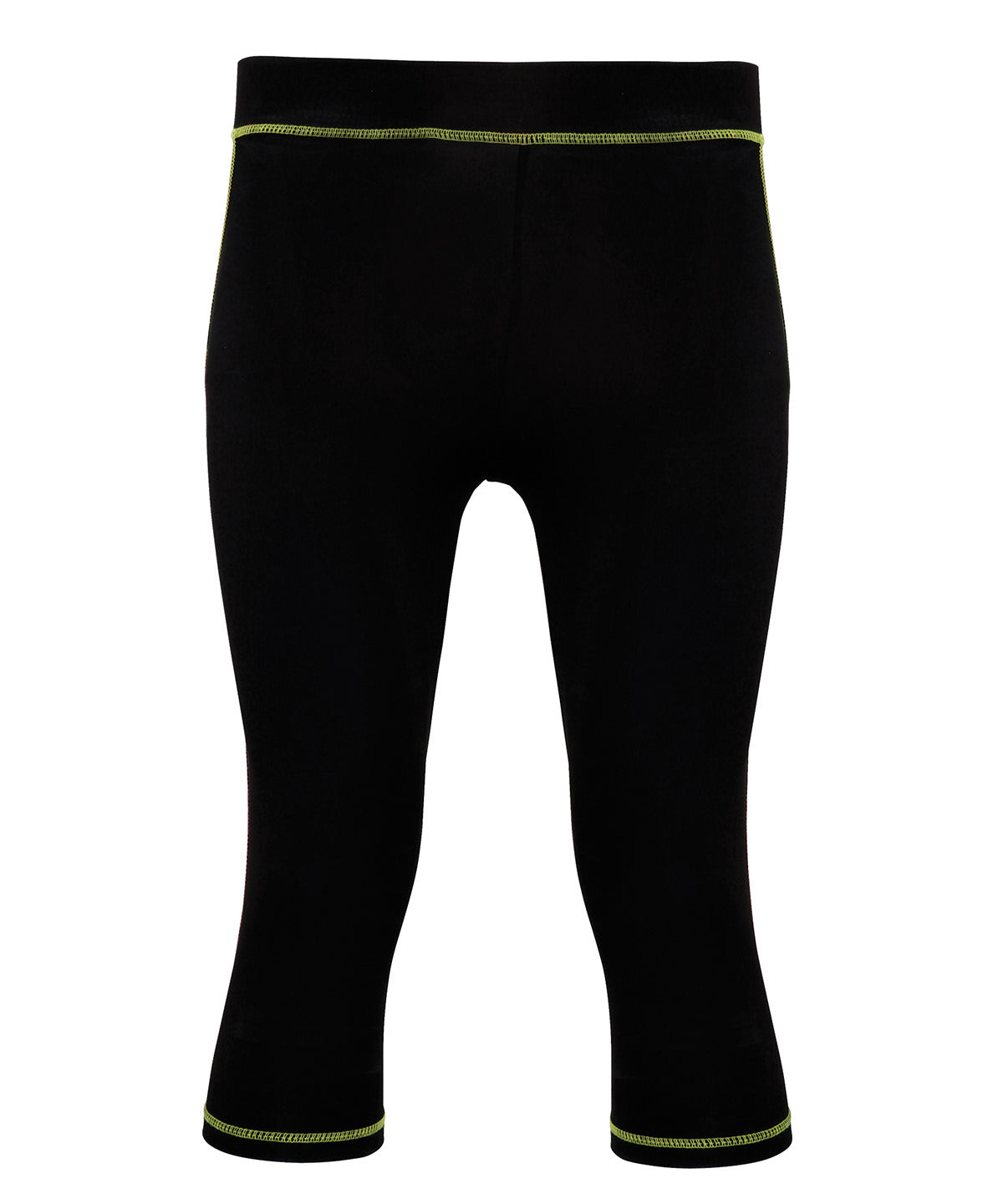 Women's TriDri® Capri Fitness Leggings - Black/Lightning Green