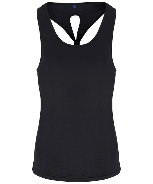 Women's TriDri® Yoga Knot Vest - Black