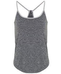 Women's TriDri® Yoga Vest - Black Melange/Silver Melange