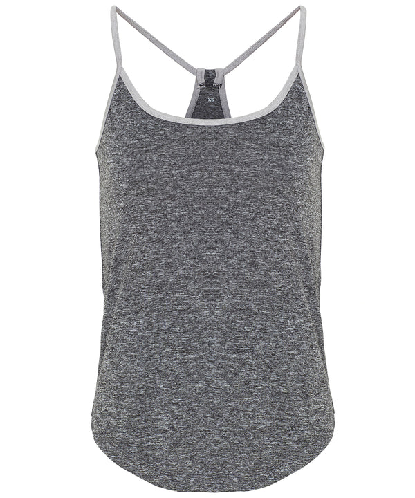 Women's TriDri® Yoga Vest - Black Melange/Silver Melange