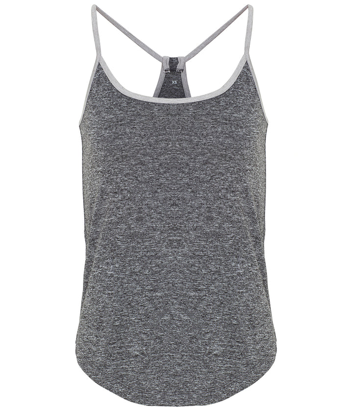 Women's TriDri® Yoga Vest - Black Melange/Silver Melange