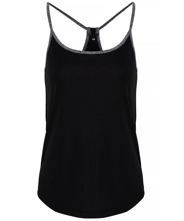 Women's TriDri® Yoga Vest - Black/Black Melange