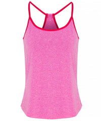 Women's TriDri® Yoga Vest - Pink Melange/Hot Pink